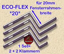 die Klammern für 20mm Fensterrahmenstärke...ALU, HOLZ, Kunststoff-Fenster